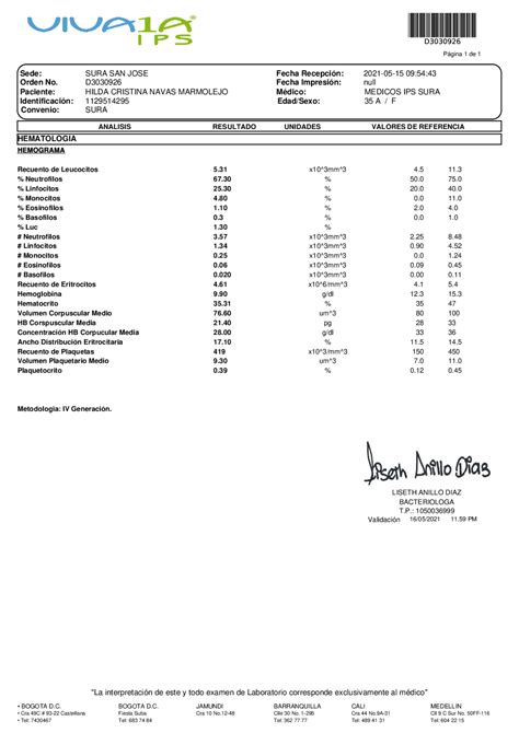 laboratorio exame resultados.